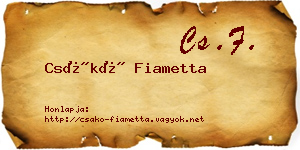 Csákó Fiametta névjegykártya